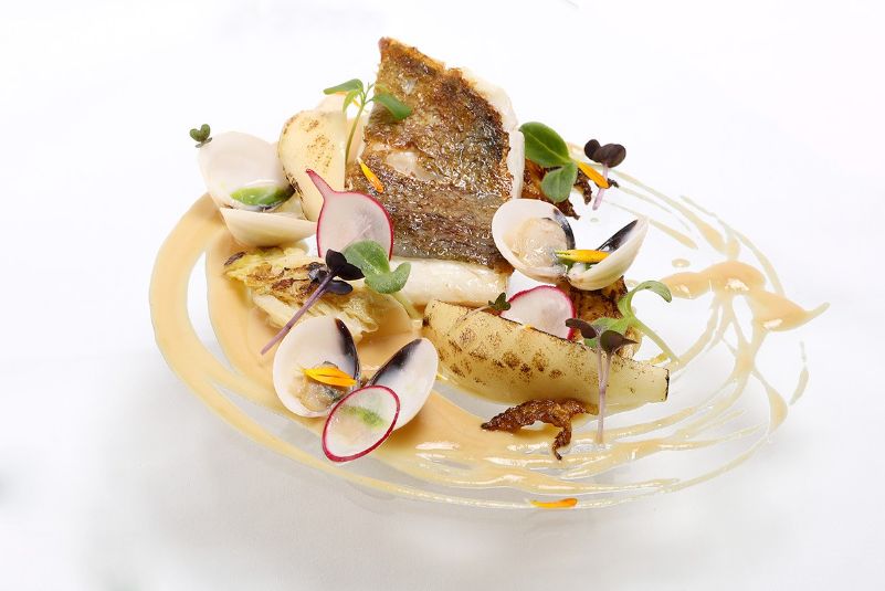 Bugenvila _ John Dory_ Smoked cabbage_ Clams